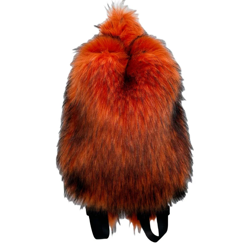 Faux Fur Backpacks for Women Kawaii Woolen Fabric School Bag Y2k Korean Travel Girls Fluffy Backpack Cute Plush Winter Schoolbag
